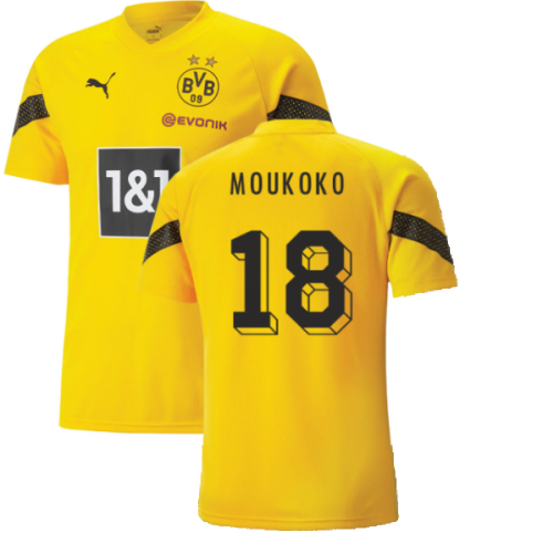 2022-2023 Borussia Dortmund Training Jersey (Yellow) (MOUKOKO 18)