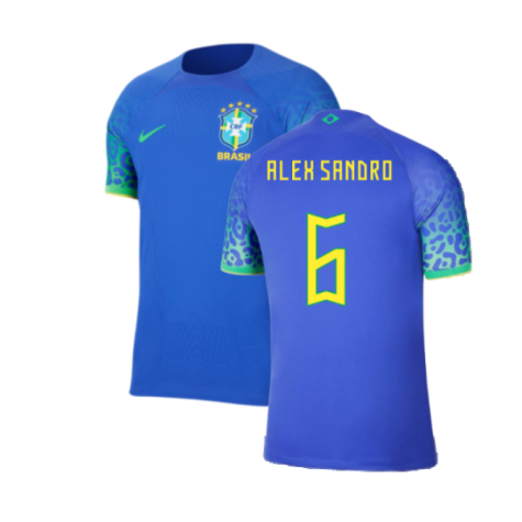 2022-2023 Brazil Away Dri-Fit ADV Vapor Shirt (Alex Sandro 6)