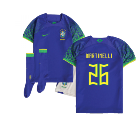 2022-2023 Brazil Away Little Boys Mini Kit (Martinelli 26)