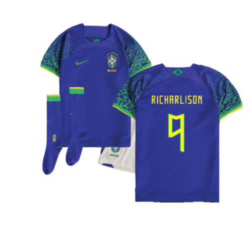 2022-2023 Brazil Away Little Boys Mini Kit (Richarlison 9)