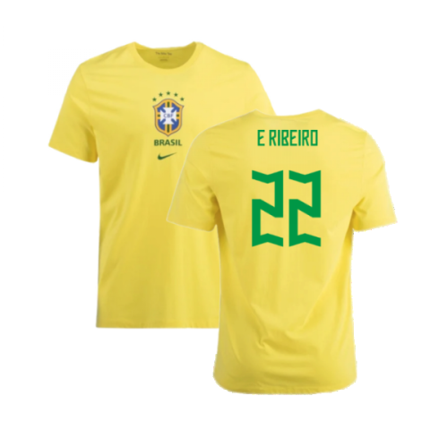 2022-2023 Brazil Crest Tee (Yellow) (E Ribeiro 22)