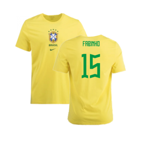 2022-2023 Brazil Crest Tee (Yellow) (Fabinho 15)