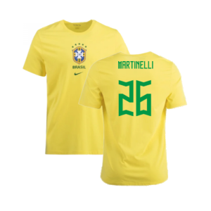 2022-2023 Brazil Crest Tee (Yellow) (Martinelli 26)