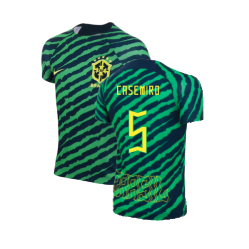 2022-2023 Brazil Dri-Fit Pre-Match Shirt (Kids) (Casemiro 5)