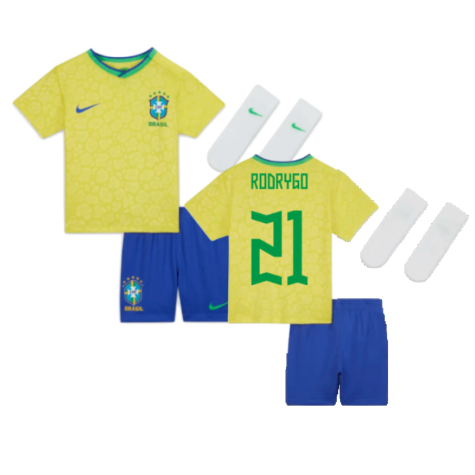 2022-2023 Brazil Home Little Boys Mini Kit (Rodrygo 21)