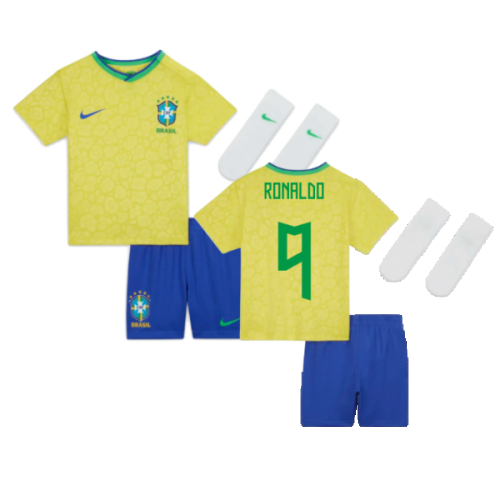 2022-2023 Brazil Home Little Boys Mini Kit (Ronaldo 9)