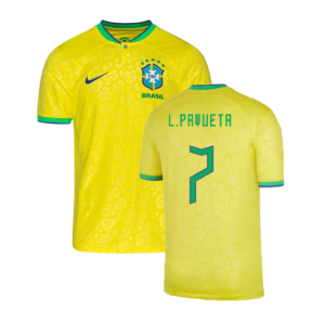 2022-2023 Brazil Home Shirt (Kids) (L.PAQUETA 7)