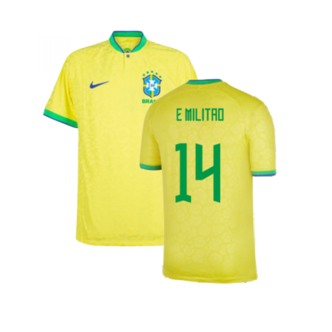 2022-2023 Brazil Home Vapor Shirt (E Militao 14)