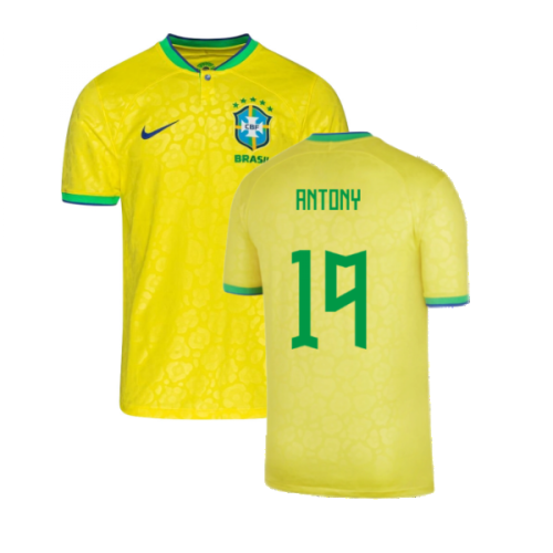 2022-2023 Brazil Little Boys Home Shirt (Antony 19)