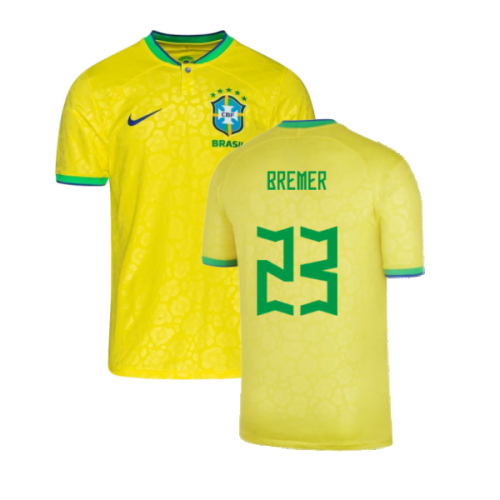 2022-2023 Brazil Little Boys Home Shirt (Bremer 23)