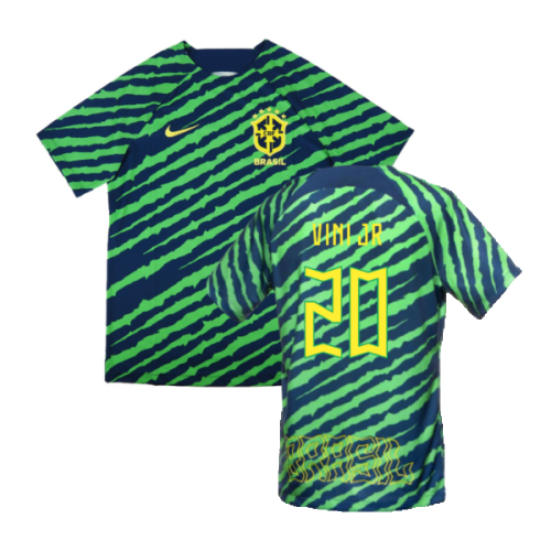 2022-2023 Brazil Pre-Match Football Shirt (Green) (Vini JR 20)