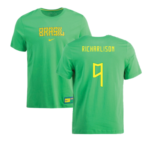 2022-2023 Brazil Swoosh Tee (Green) (Richarlison 9)