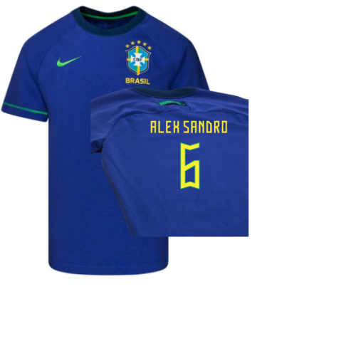 2022-2023 Brazil Travel Short Sleeve Top (Alex Sandro 6)