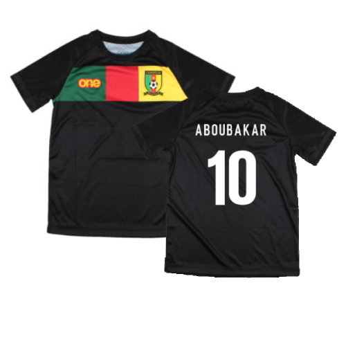 2022-2023 Cameroon Training Tee (Black) - Kids (ABOUBAKAR 10)