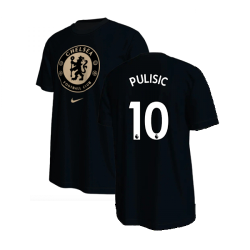 2022-2023 Chelsea Crest Tee (Black) (PULISIC 10)