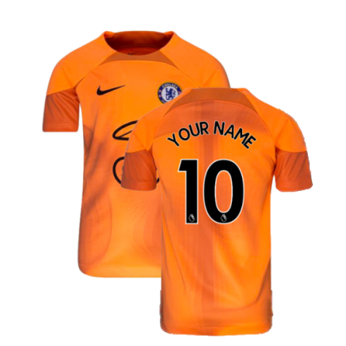 2022-2023 Chelsea Home Goalkeeper Shirt (Orange) - Kids (Your Name)