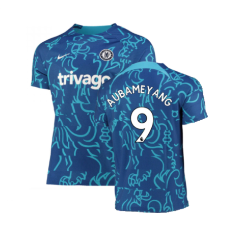 2022-2023 Chelsea Pre-Match Training Shirt (Blue) (AUBAMEYANG 9)