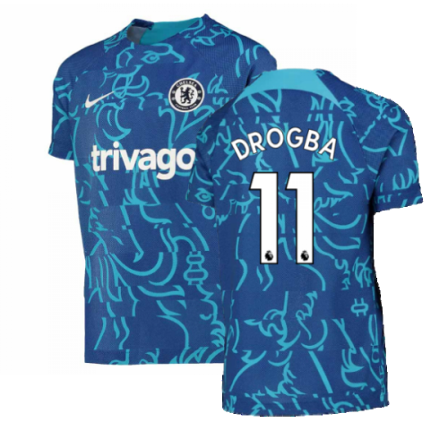 2022-2023 Chelsea Pre-Match Training Shirt (Blue) - Kids (DROGBA 11)