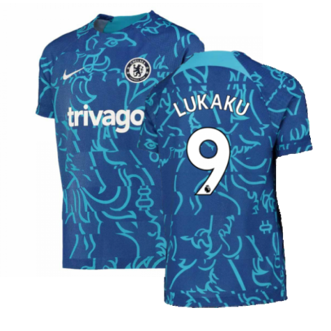 2022-2023 Chelsea Pre-Match Training Shirt (Blue) - Kids (LUKAKU 9)