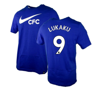 2022-2023 Chelsea Swoosh Tee (Blue) (LUKAKU 9)