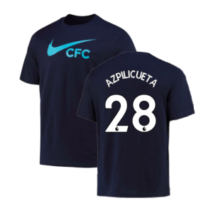 2022-2023 Chelsea Swoosh Tee (Navy) (AZPILICUETA 28)