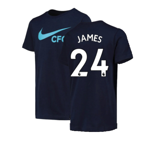 2022-2023 Chelsea Swoosh Tee (Navy) - Kids (JAMES 24)