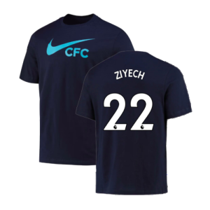 2022-2023 Chelsea Swoosh Tee (Navy) (ZIYECH 22)