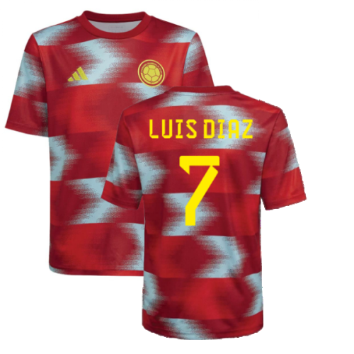 2022-2023 Colombia Pre-Match Shirt (Kids) (LUIS DIAZ 7)