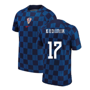 2022-2023 Croatia Pre-Match Training Shirt (Navy) (Budimir 17)