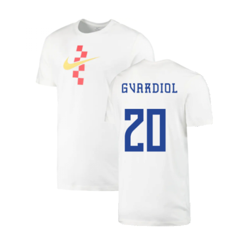 2022-2023 Croatia Swoosh T-Shirt - White (Kids) (Gvardiol 20)