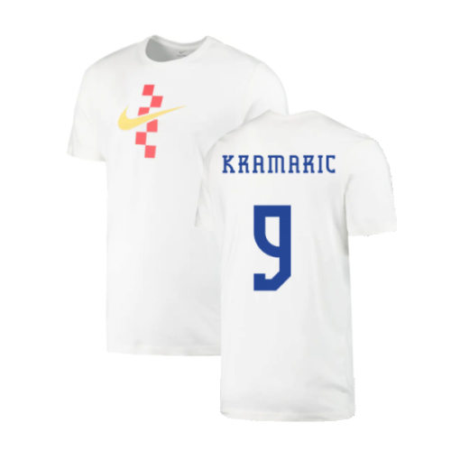 2022-2023 Croatia Swoosh T-Shirt - White (Kids) (Kramaric 9)