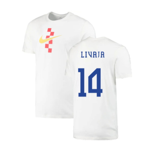 2022-2023 Croatia Swoosh T-Shirt - White (Kids) (Livaja 14)