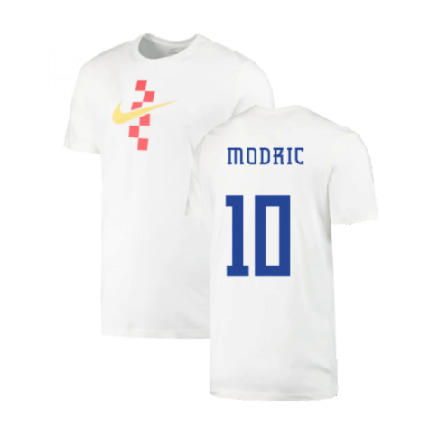 2022-2023 Croatia Swoosh T-Shirt - White (Kids) (Modric 10)