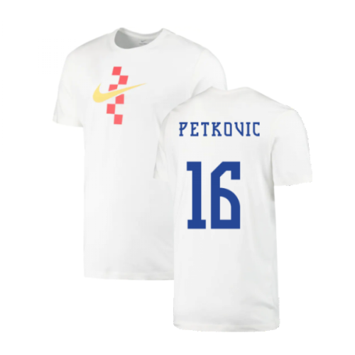 2022-2023 Croatia Swoosh T-Shirt - White (Kids) (Petkovic 16)