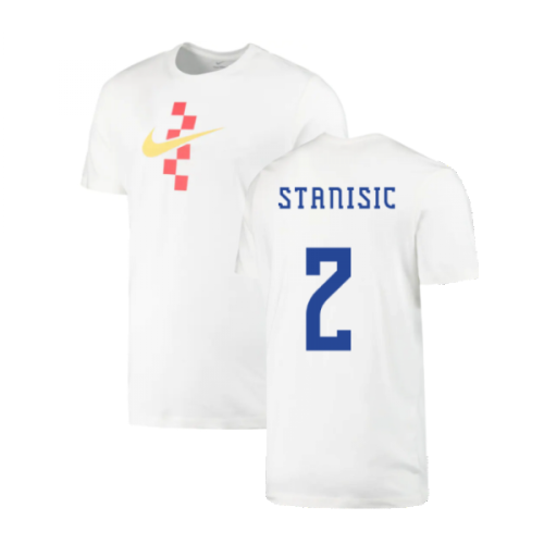 2022-2023 Croatia Swoosh T-Shirt - White (Kids) (Stanisic 2)