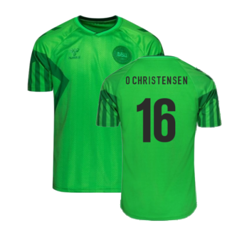 2022-2023 Denmark Home Goalkeeper Jersey (Green) (O Christensen 16)