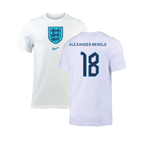 2022-2023 England Crest Tee (White) (Alexander Arnold 18)