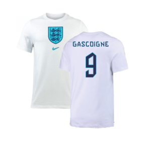 2022-2023 England Crest Tee (White) (Gascoigne 9)