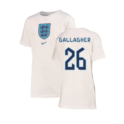 2022-2023 England Crest Tee (White) - Kids (Gallagher 26)