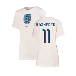2022-2023 England Crest Tee (White) - Kids (Rashford 11) 2022-2023 England Crest Tee (White) - Kids (Rashford 11)