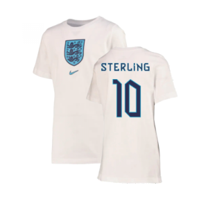 2022-2023 England Crest Tee (White) - Kids (Sterling 10)