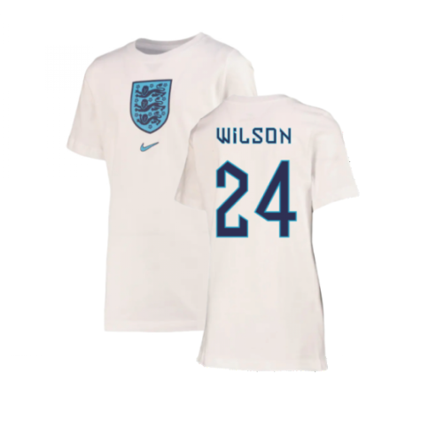 2022-2023 England Crest Tee (White) - Kids (Wilson 24)