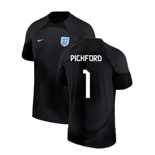 2022-2023 England Home Goalkeeper Shirt (Black) - Kids (Pickford 1)