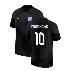 2022-2023 England Home Goalkeeper Shirt (Black) - Kids