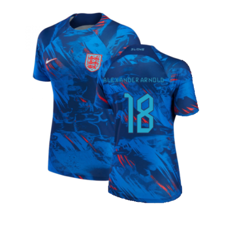 2022-2023 England Pre-Match Shirt (Blue) - Ladies (Alexander Arnold 18)