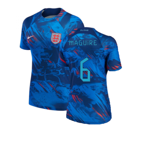 2022-2023 England Pre-Match Shirt (Blue) - Ladies (Maguire 6)