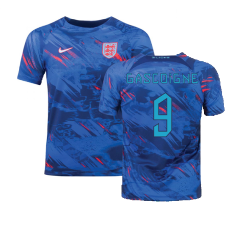 2022-2023 England Pre-Match Training Shirt (Blue) (Gascoigne 9)