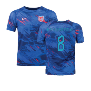 2022-2023 England Pre-Match Training Shirt (Blue) (Henderson 8) 2022-2023 England Pre-Match Training Shirt (Blue) (Henderson 8)