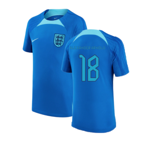 2022-2023 England Strike Dri-FIT Training Shirt (Blue) (Alexander Arnold 18)