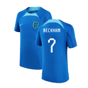 2022-2023 England Strike Training Shirt (Blue) - Kids (Beckham 7)